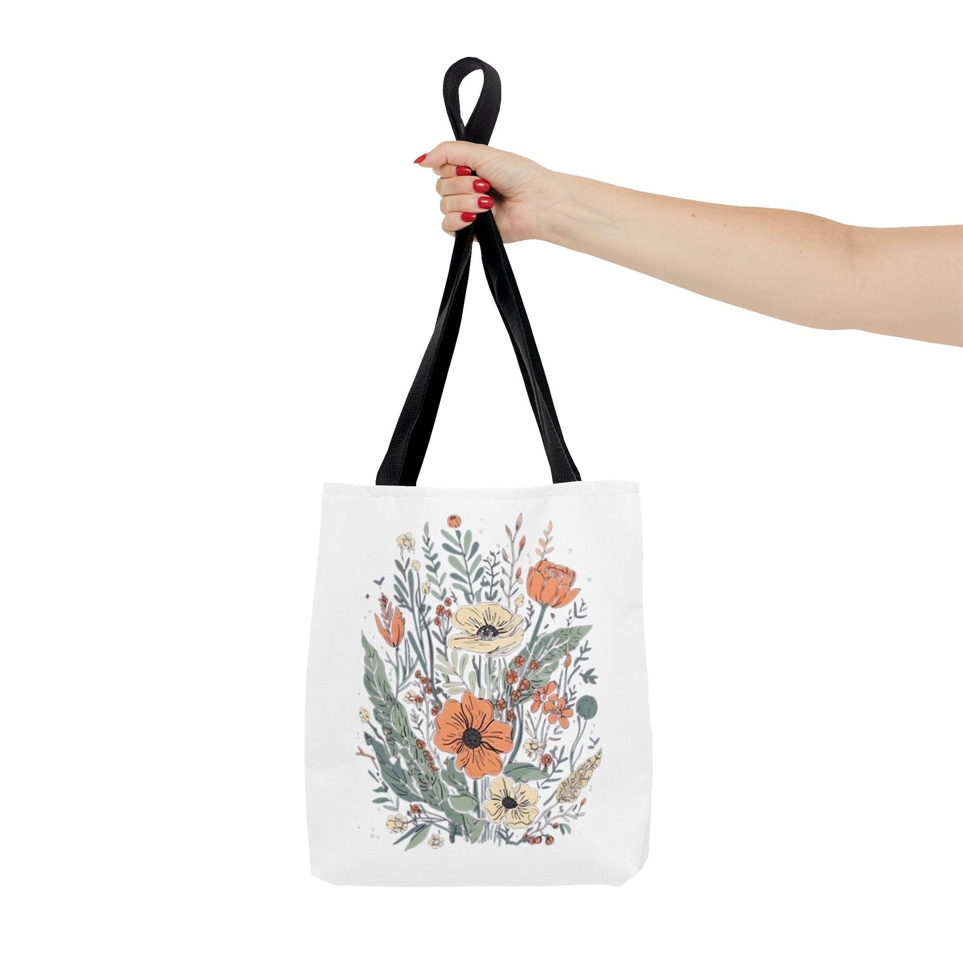 Wildflowers Retro Tote Bag - White - Wander Trails