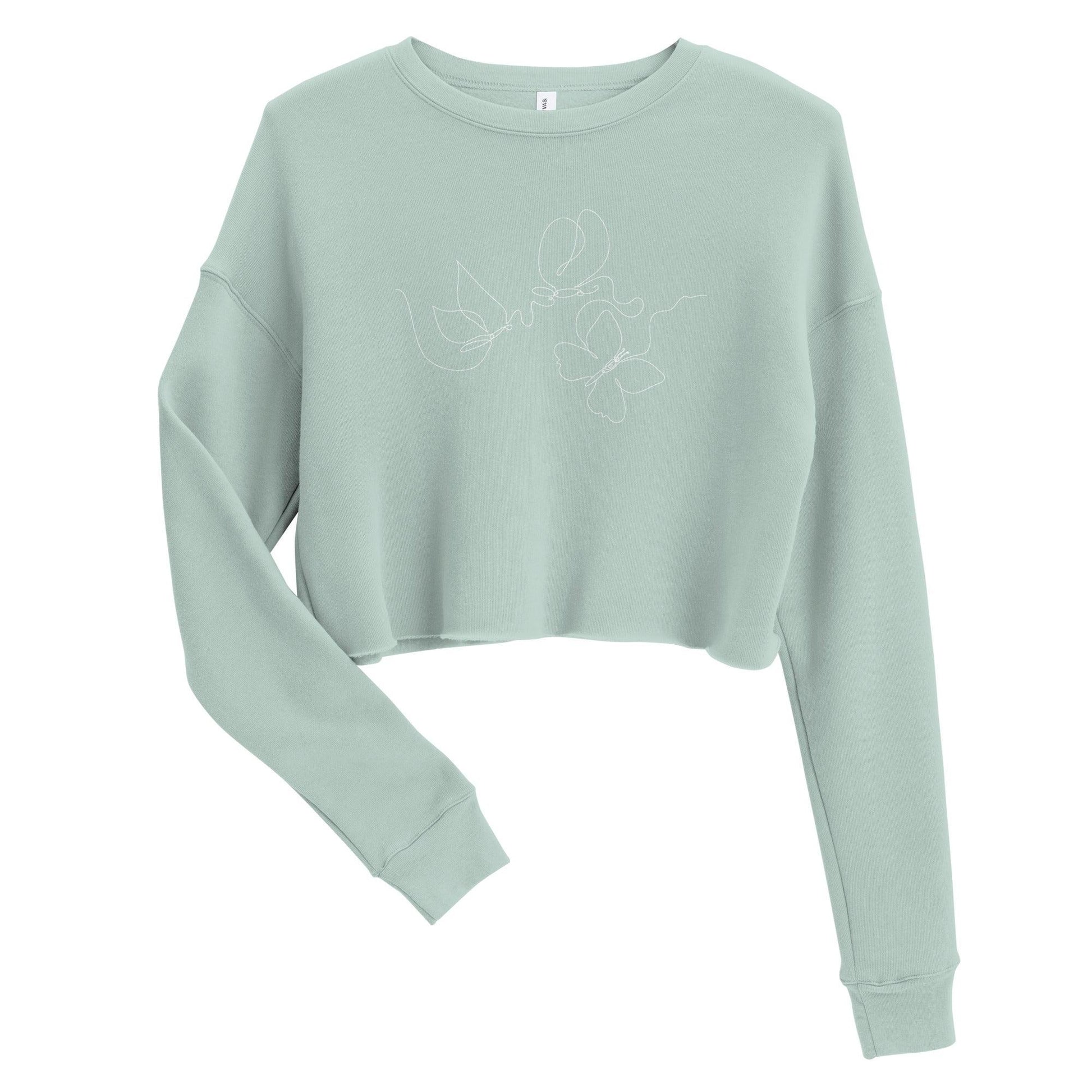 Butterfly Flow Crop Fleece Sweatshirt - Wander Trails