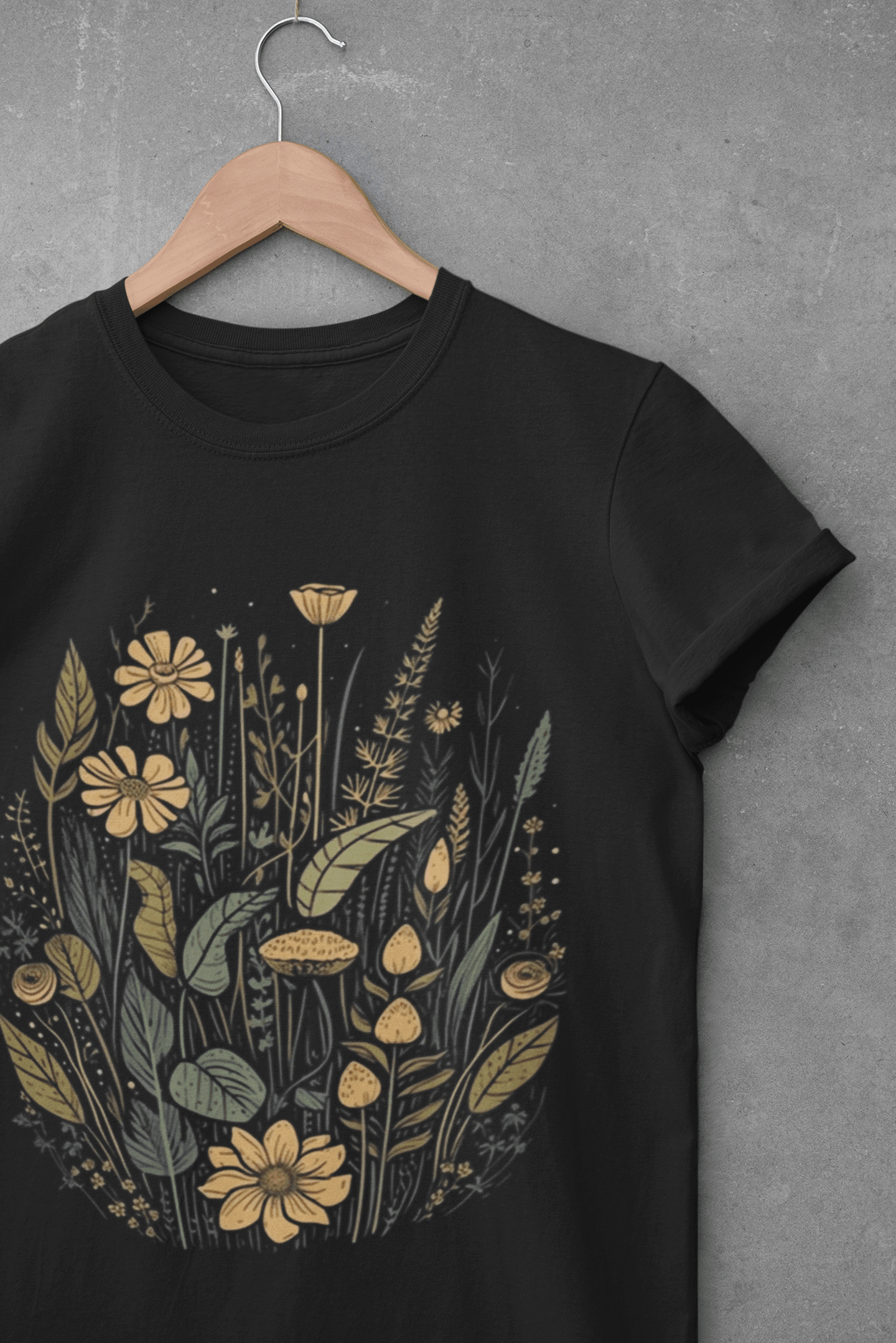 Yellow Wildflowers Retro Unisex T-shirt - Wander Trails