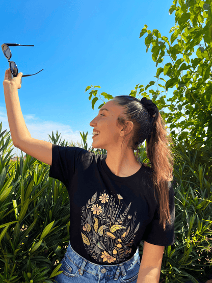 Yellow Wildflowers Retro Unisex T-shirt - Wander Trails