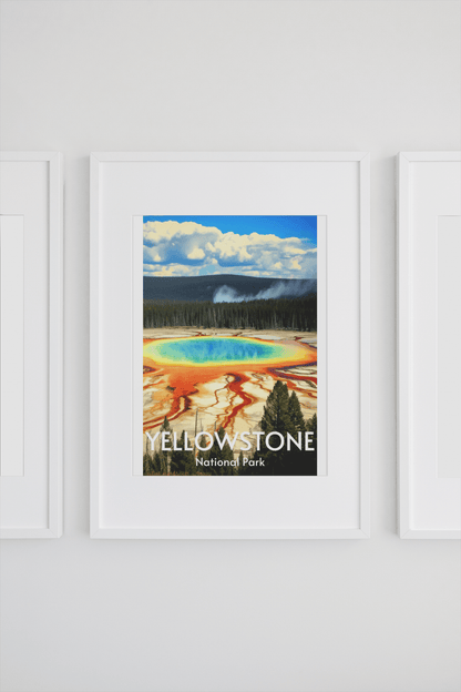 Yellowstone Poster, Grand prismatic spring overlook