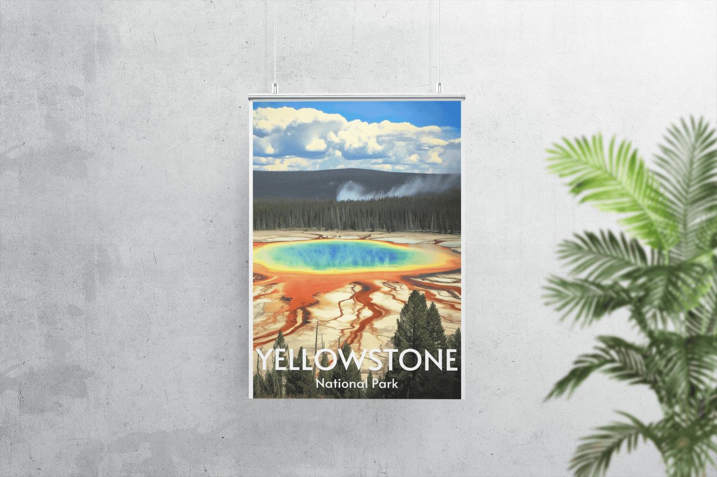 Yellowstone National Park Poster, Grand prismatic spring overlook