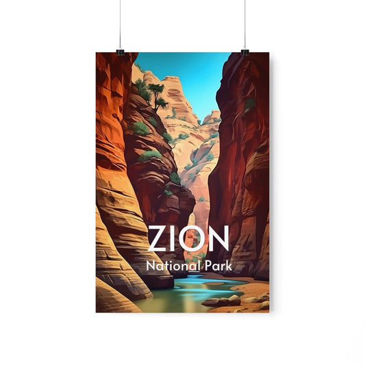 Zion National Park Poster - Premium Matte Posters - Wander Trails