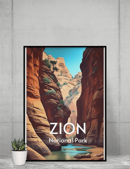 Zion National Park Poster, The Narrows hike